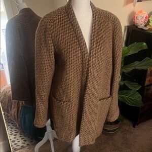 Vintage Women's Brown Open-Front Sweater/blazer coat